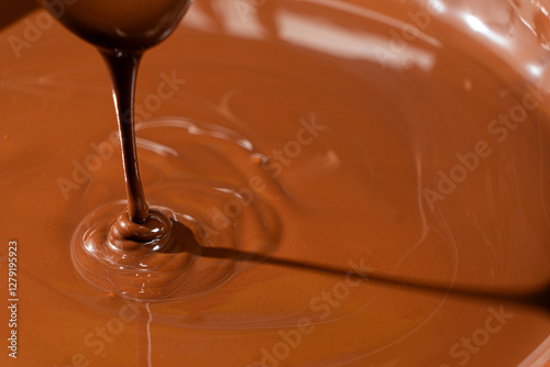 Melted Dark Chocolate Texture Macro Flow