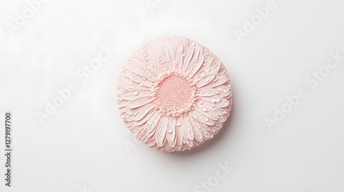 Isolated Pink Coral Specimen Displaying a Textured Surface on White Background Studio Shot