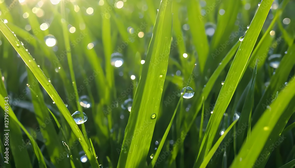 Dew Drops On Fresh Green Grass Dew Drops On Fresh Green Grass