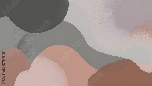 Wallpaper Mural Abstract Earth Tone Waves: A serene, artistic composition of flowing organic shapes in muted earth tones, creating a sense of calm and sophistication. Torontodigital.ca