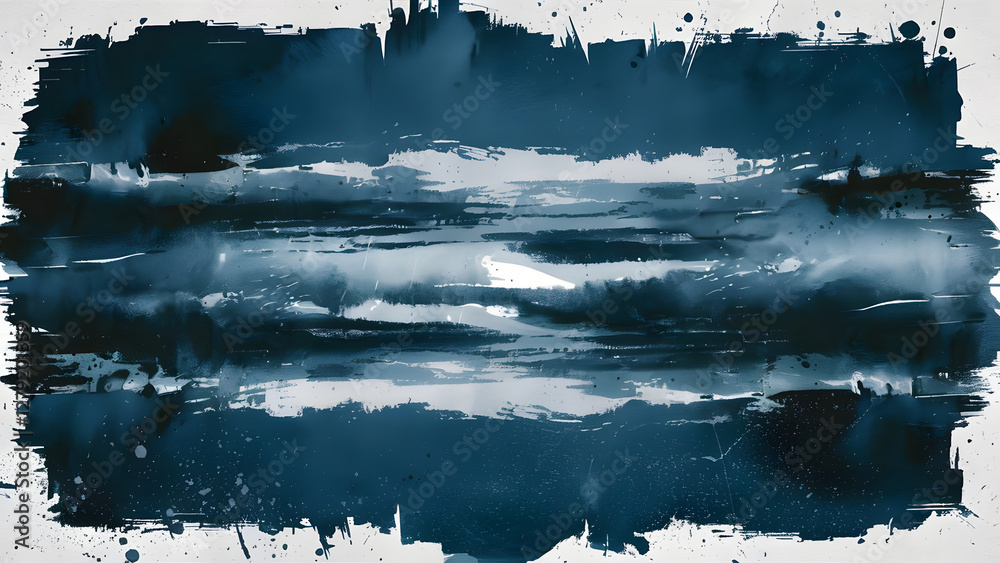 Naklejka premium Abstract Azure Strokes: A captivating abstract artwork showcasing bold azure brushstrokes against a textured backdrop. The interplay of color and texture creates a visual harmony.