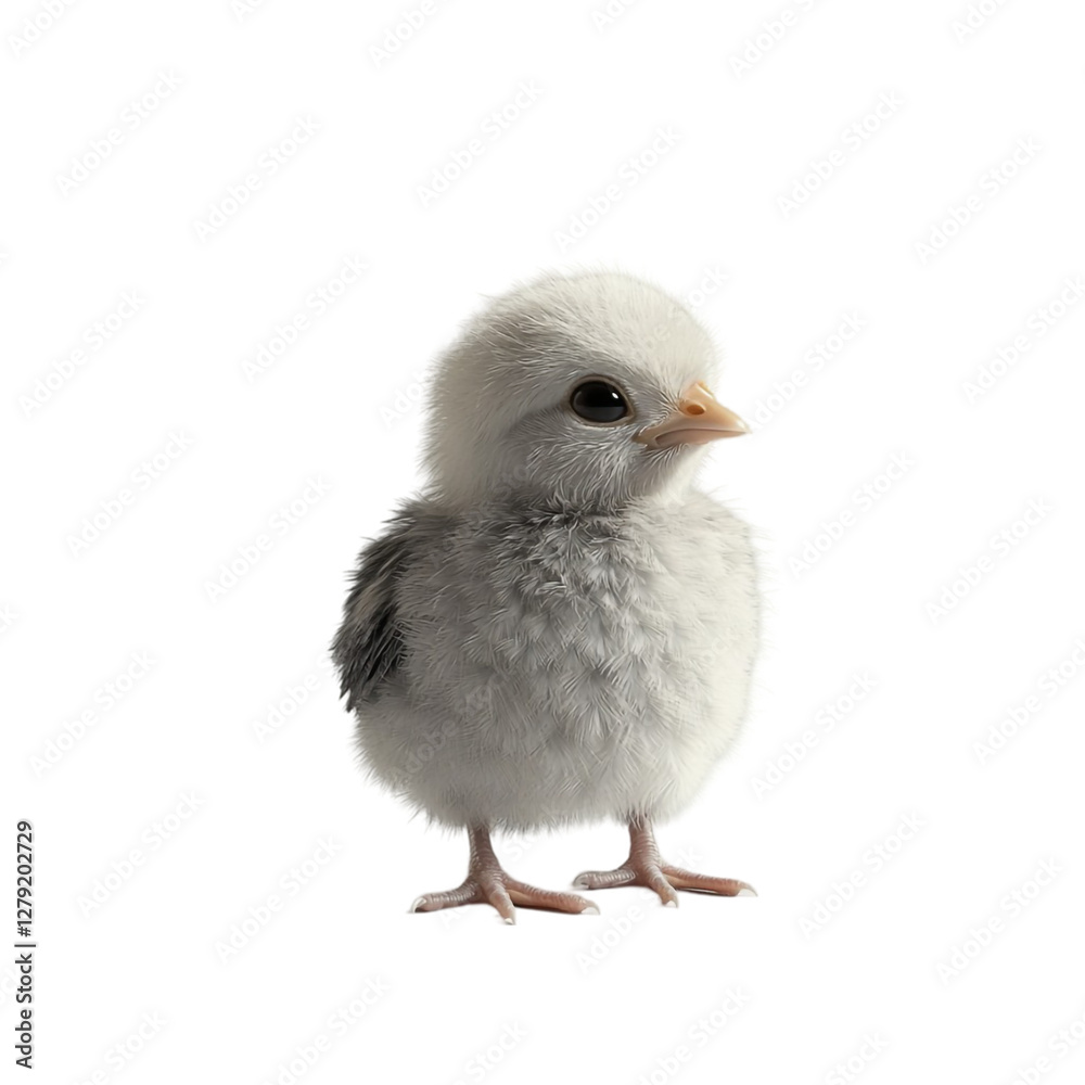 Obraz premium Adorable fluffy white chick a symbol of new life innocence and hope