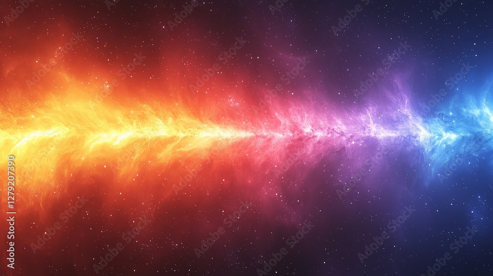 Abstract cosmic fiery and icy nebula, panoramic view, space exploration Abstract cosmic fiery and icy nebula, panoramic view, space exploration