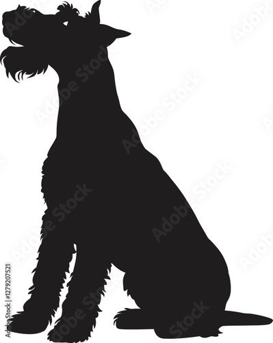 Airedale Terrier Dog, Silhouette