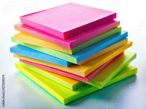 Wallpaper Mural Colorful Sticky Notes Landscape Photography: Pink, Yellow, Green, Blue Notes on White Background Torontodigital.ca