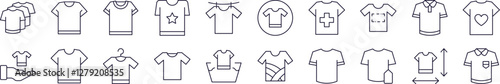 T Shirt Pack of Thin Icons. Editable Stroke. Perfect for Web Sites, Books, Cards, Apps