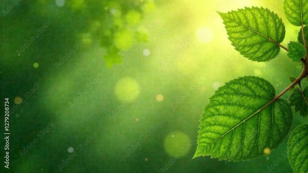 A leafy green background with a leaf in the foreground. The leaf is surrounded by a blurry background, giving the impression of a soft, natural scene A leafy green background with a leaf in the foreground. The leaf is surrounded by a blurry background, giving the impression of a soft, natural scene