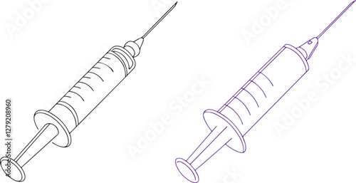 Syringe Line Art Illustrations