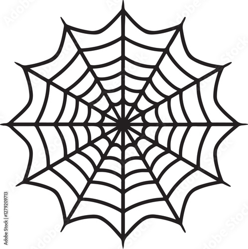Spider Web line art, black outline, vector and illustration, line art and outline