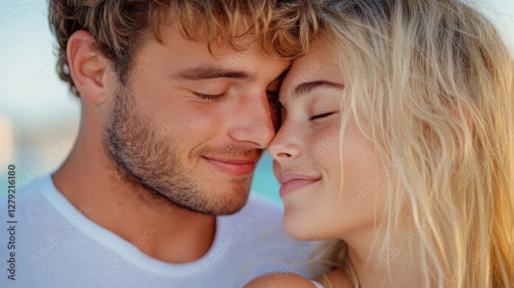 Couple sharing a tender moment in a modern apartment filled with love Couple sharing a tender moment in a modern apartment filled with love
