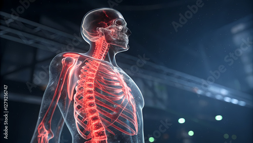 3D Medical Illustration of the Human Spine