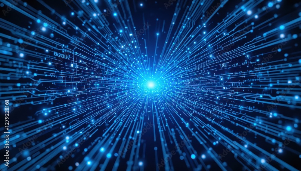 Vibrant Blue Abstract Technology Background with Dynamic Light Rays Vibrant Blue Abstract Technology Background with Dynamic Light Rays