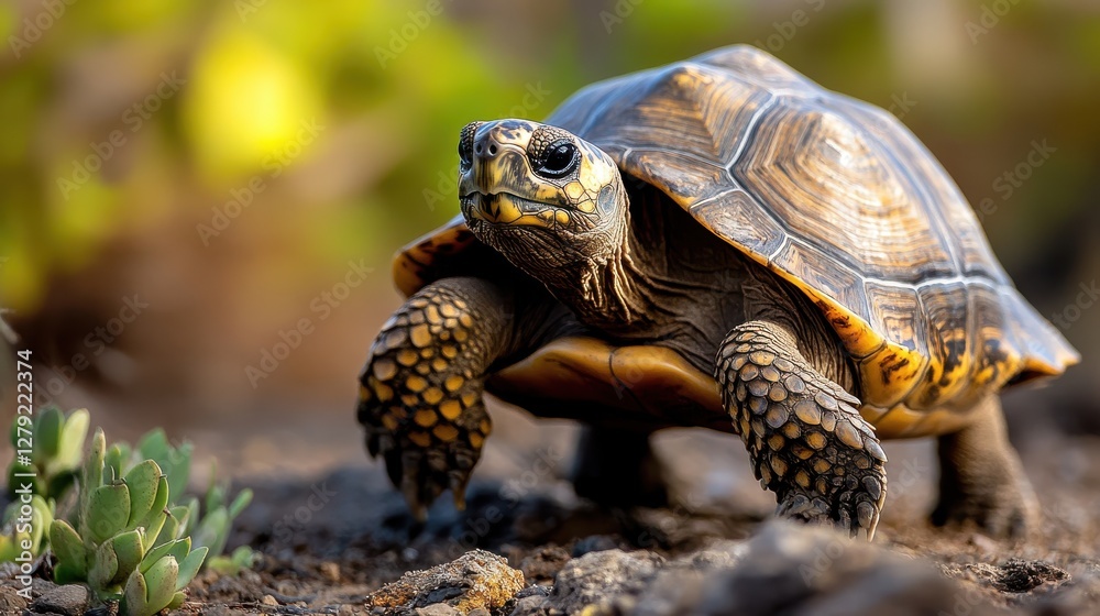 Obraz premium Majestic sea turtle gliding through the crystal-clear waters of Galapagos