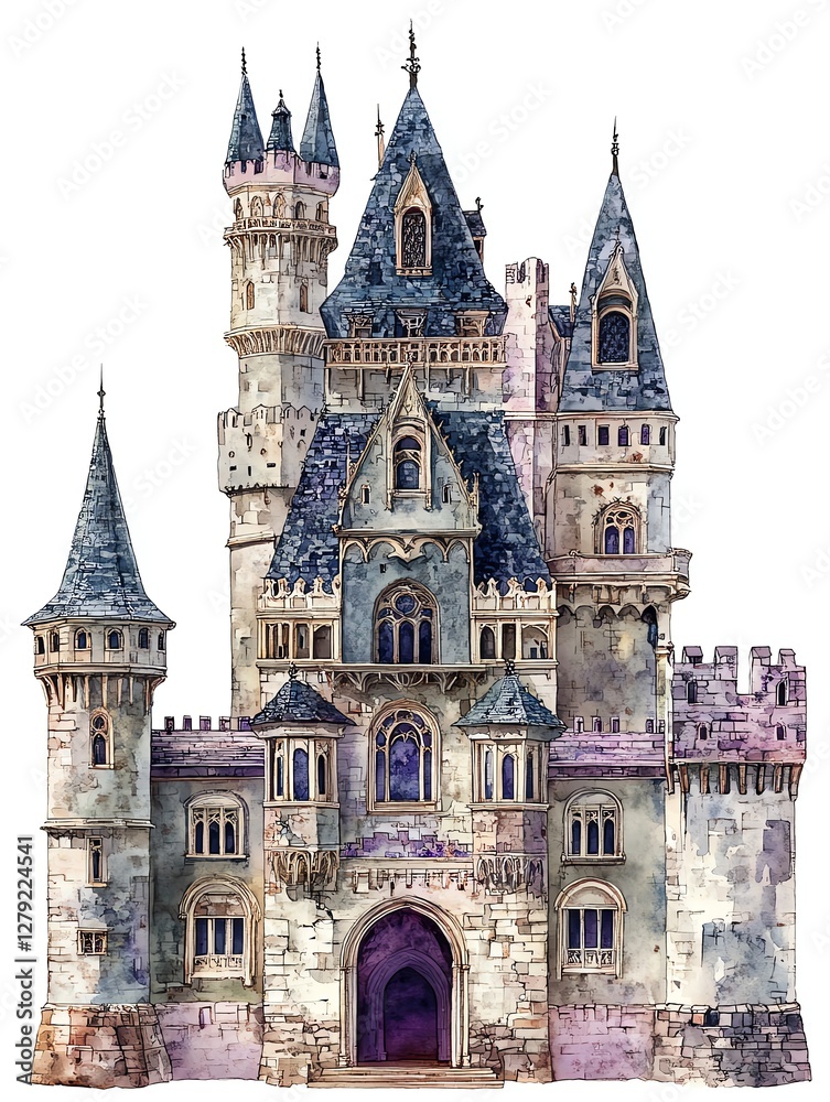 Majestic castle with intricate architectural design. Majestic castle with intricate architectural design.