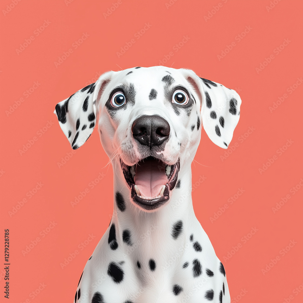 Studio portrait of a dalmatian dog with a surprised face, concept of Pet Photography. Studio portrait of a dalmatian dog with a surprised face, concept of Pet Photography.