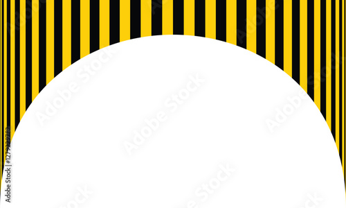 Curved Black and Yellow Striped Optical Illusion Pattern – Dynamic Geometric Abstract Art with High-Contrast Visual Effect