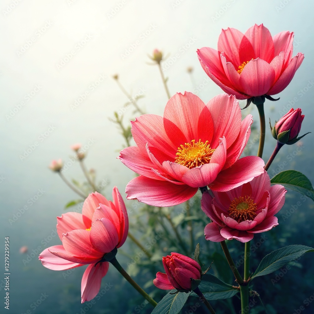 Fototapeta premium Abstract Flower Garden Drop Texture - Bright & Bold