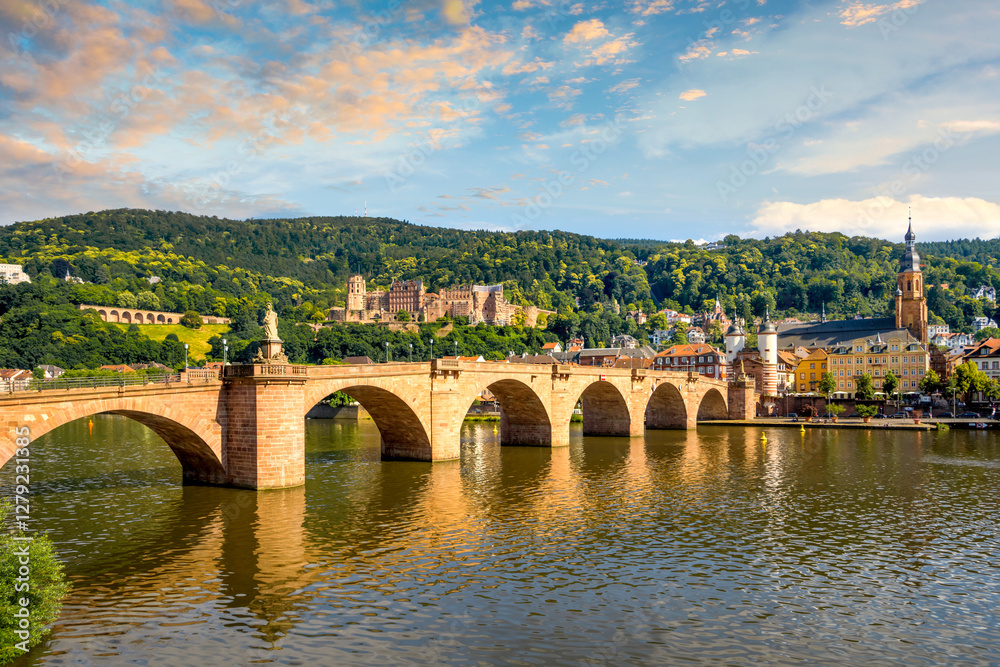 Fototapeta premium Panoramablick, Heidelberg, Deutschland