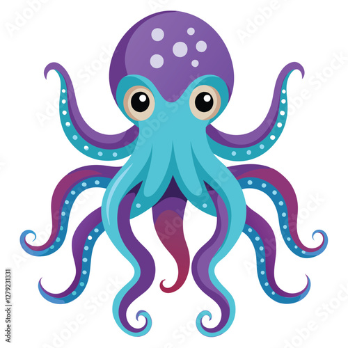 Octopus logo. Isolated octopus on white background