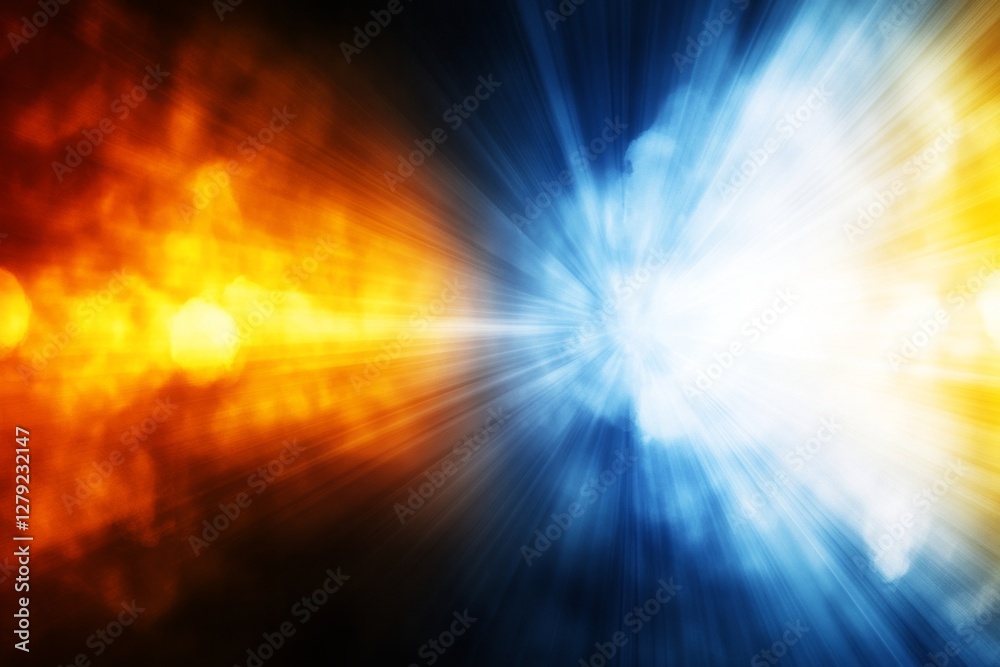 A bright blue and orange light. Abstract gradient background, with orange and navy blue hues, a grainy film texture A bright blue and orange light. Abstract gradient background, with orange and navy blue hues, a grainy film texture