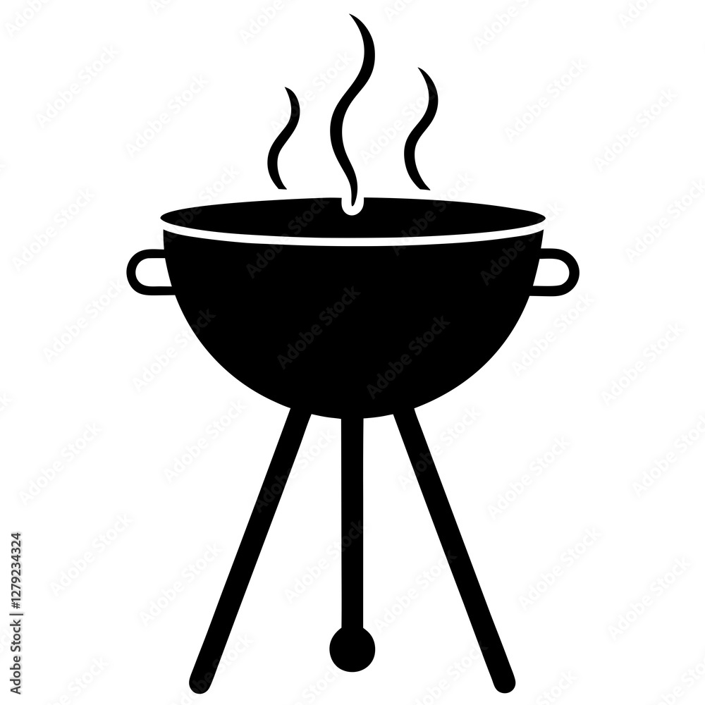 cooking surface sillouette, minimalistic legs, and gentle heat waves rising cooking surface sillouette, minimalistic legs, and gentle heat waves rising