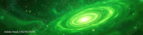 Ethereal green vortex spinning rapidly in mid-air, rapid, green, spinning