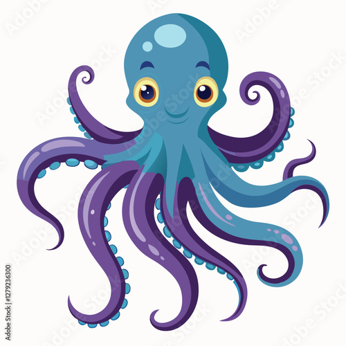 Octopus logo. Isolated octopus on white background