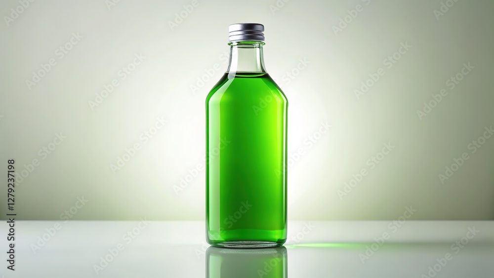 Emerald green bottle, simple lines, studio shot, clean. Emerald green bottle, simple lines, studio shot, clean.