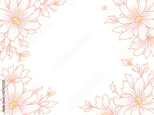 Elegant Floral Background Art -  Stunning Hand-Drawn Design