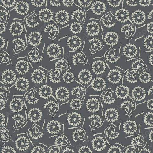 botanical floral vector seamless pattern with roses herbs and leaves big set background with flowers