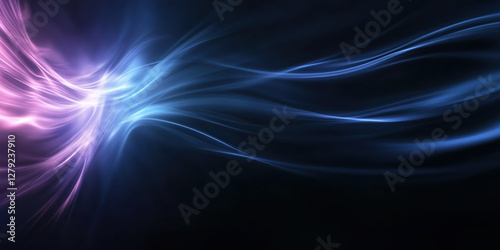 Abstract background  dynamic  glowing light effect in shades of blue and purple  with beams of light radiating outward