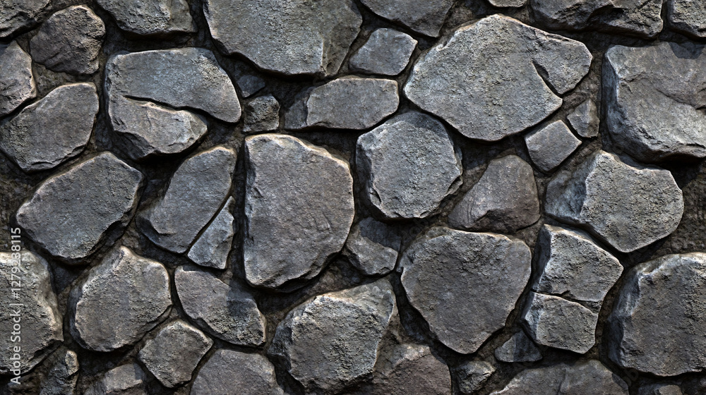 Fototapeta premium A close up photo depicting a textured stone wall surface