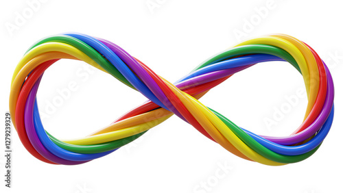 Rainbow Infinity symbol isolated on white, transparent. World Autism Awareness Day
