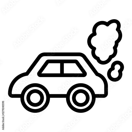 Fumes from Engine Vector Line Icon Design