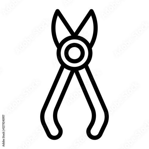 Wire Cutter Vector Line Icon Design