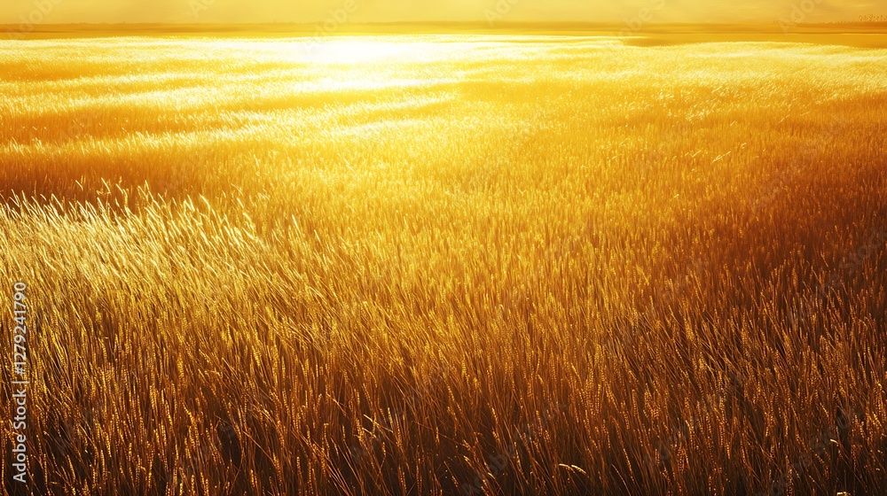 Fototapeta premium Golden Paddy Fields Scenic High Definition Rolling Plains