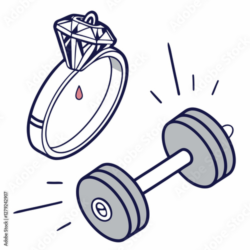 set of dumbbells
