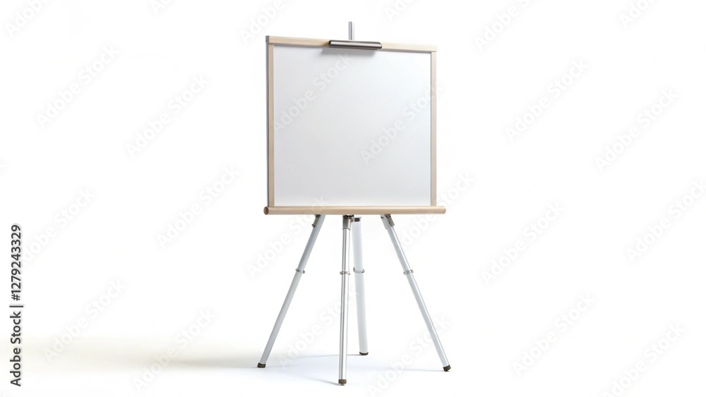 Whiteboard on tripod isolated on white background. 3D rendering.
Whiteboard on tripod isolated on white background. 3D rendering.