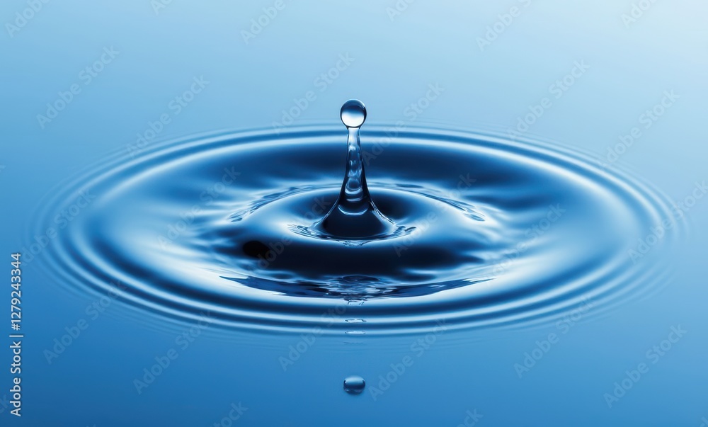 Gentle water drop creating ripples Gentle water drop creating ripples