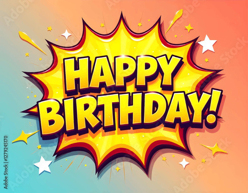 Wallpaper Mural Happy birthday party, pop art comic red pink Birthday Party design, party card banner template vector 
 Torontodigital.ca