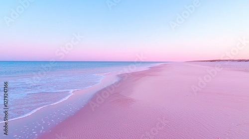 Pink Sunrise Beach Shore Scene photo