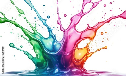 Wallpaper Mural Vibrant colorful splash of liquid Torontodigital.ca