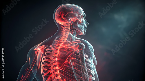 3D Medical Illustration of the Human Spine