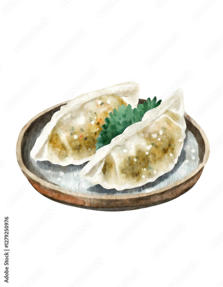 Gyoza isolated on transparent background Gyoza isolated on transparent background