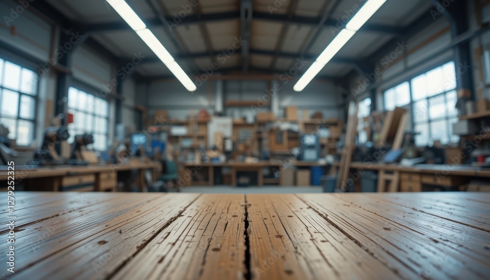 custom made wallpaper toronto digitalSpacious Workshop Interior with Wooden Table and Tools in Background