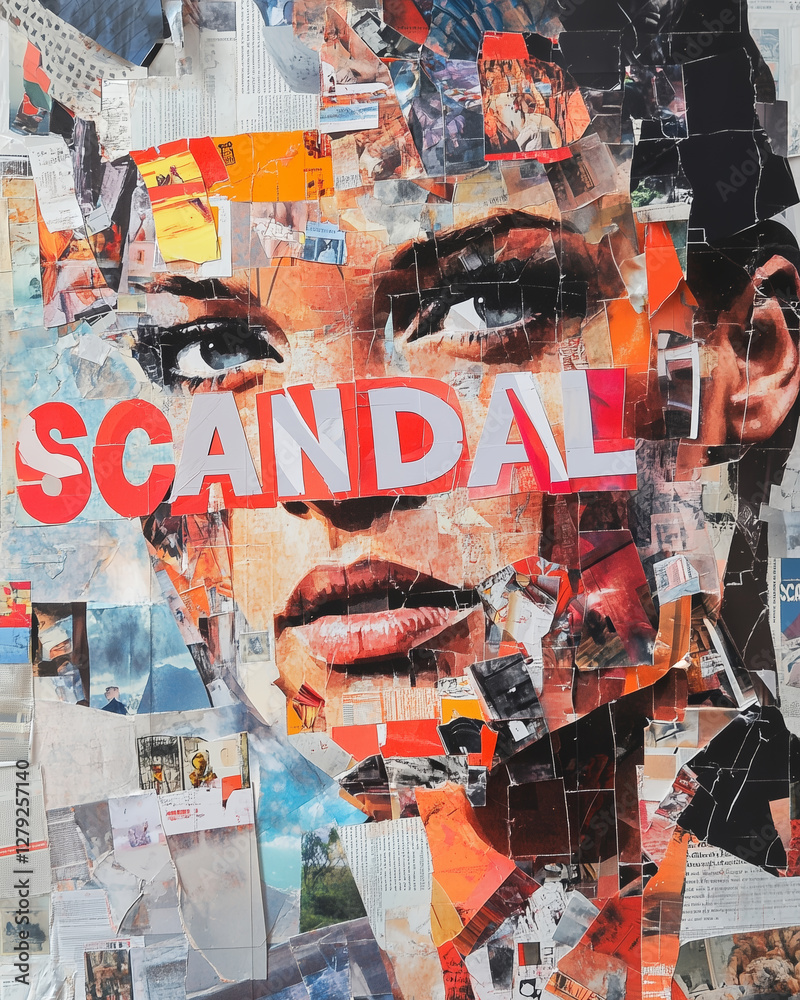 Fototapeta premium Collage of alphabet letters creating an expressive art piece with bold visuals