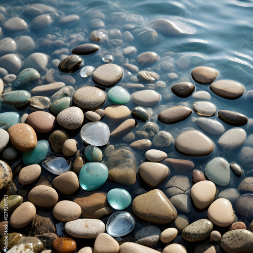 Serene Water and Smooth River Stones - Natural Aesthetic