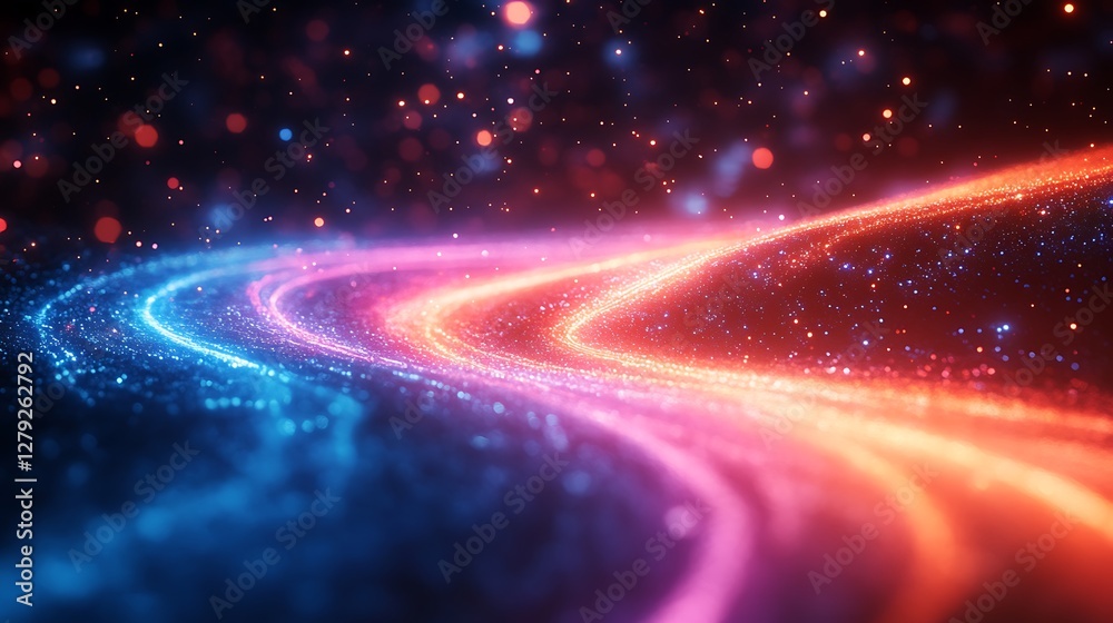 Fiber optic data lines glowing with colorful streaks symbolizing innovation and communication Fiber optic data lines glowing with colorful streaks symbolizing innovation and communication