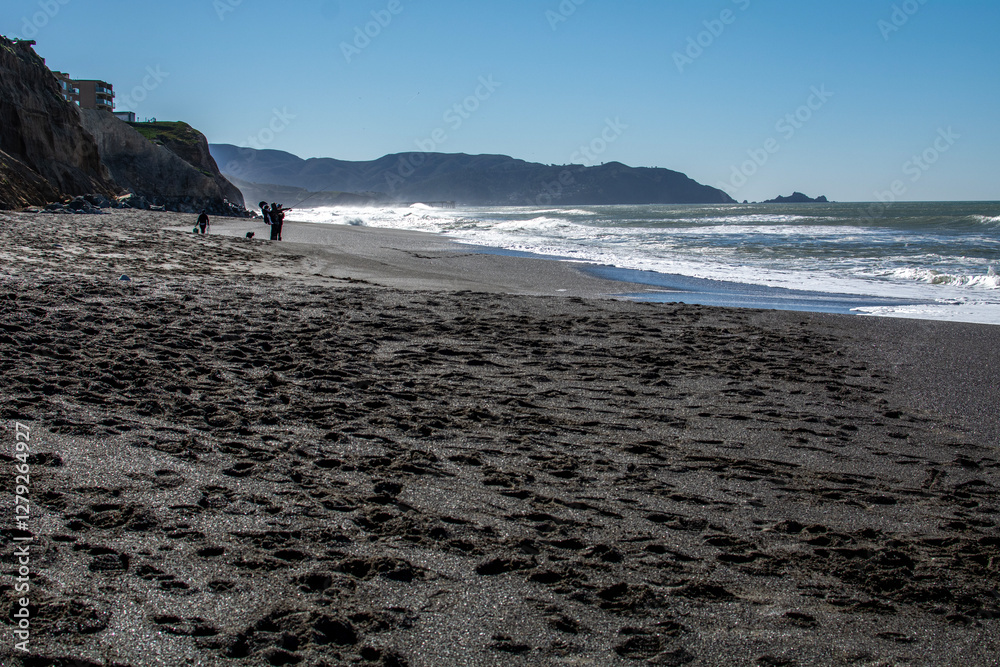 Coast of the Pacific Ocean, California in the USA.