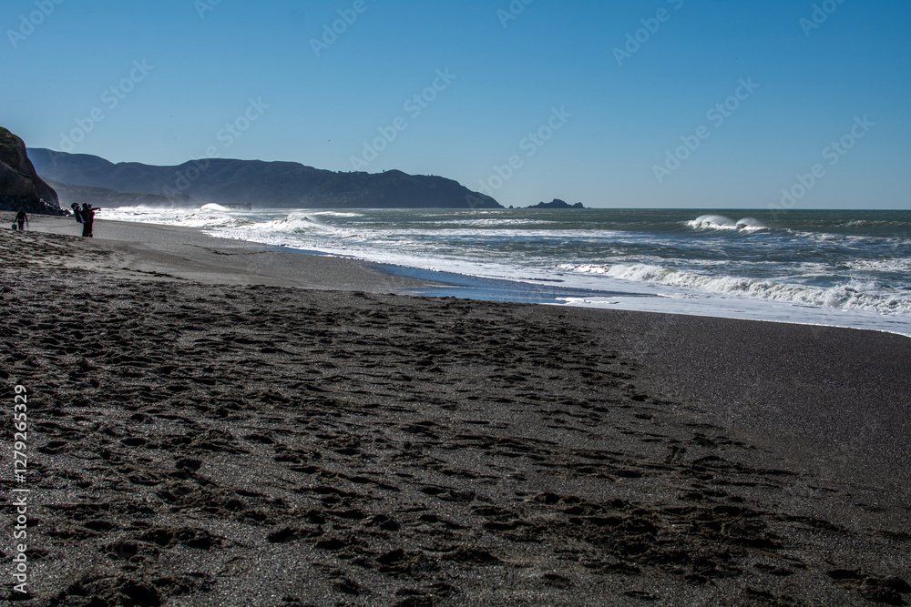 Coast of the Pacific Ocean, California in the USA.
